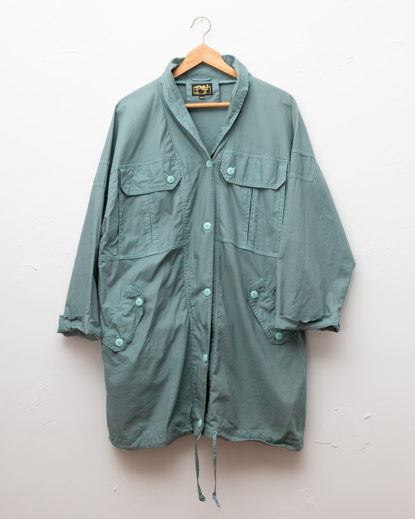 Veste anorak en coton bleu sarcelle