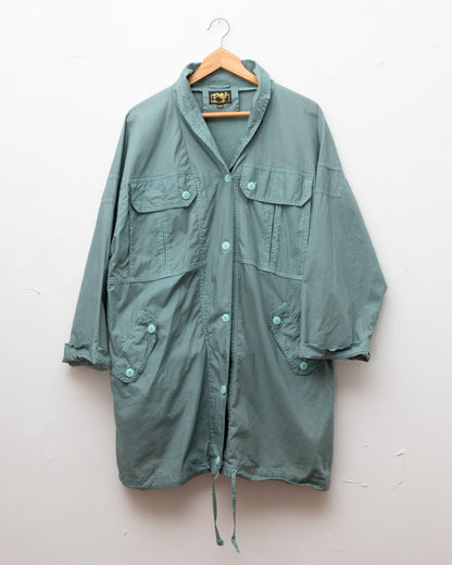 Veste anorak en coton bleu sarcelle