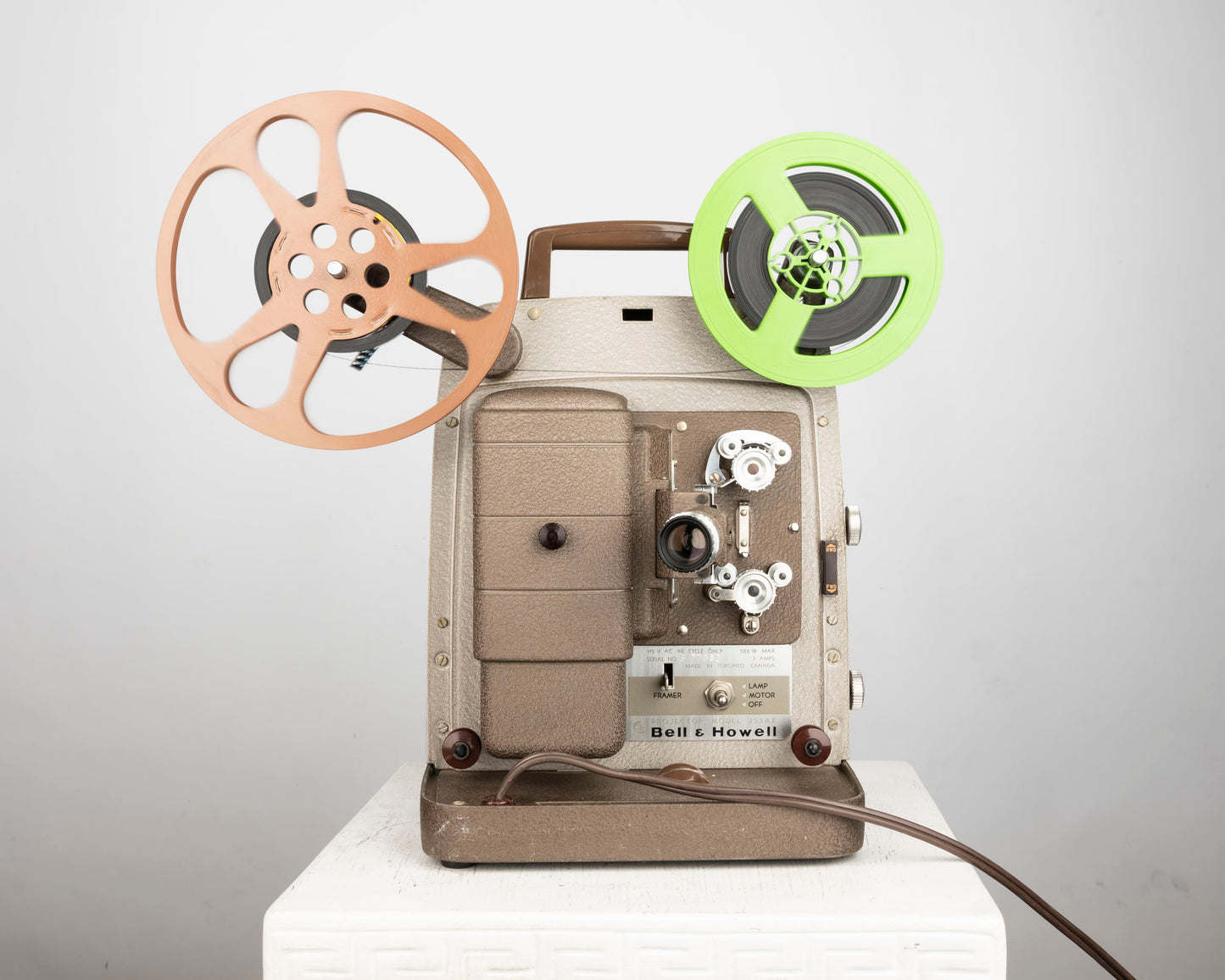 Bell and Howell 253 AX Regular 8 movie projector (serial F77082)