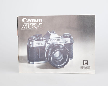 Canon AE-1 35mm SLR w/ Canon FD 50mm f1.8 lens + Speedlite 188A flash + original manual (serial 2388361)