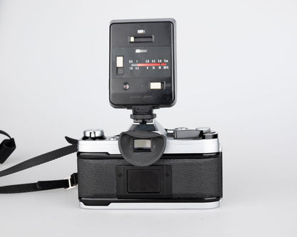 Canon AE-1 35mm SLR w/ Canon FD 50mm f1.8 lens + Speedlite 188A flash + original manual (serial 2388361)