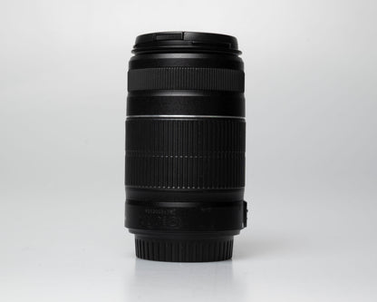 Canon EF-S 55-250mm f/4-5.6 IS II lens, back view upright