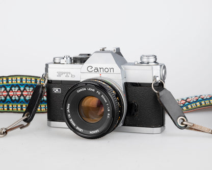 Canon FTb 35mm film SLR w/ Canon FD 50mm f1.8 lens (serial 451988)