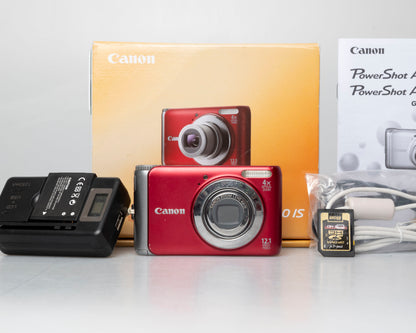 Canon Powershot A3100 IS appareil photo numérique 12,1 MP avec carte SD de 8 Go + batterie + chargeur + boîte d'origine et accessoires (série 042122008078)
