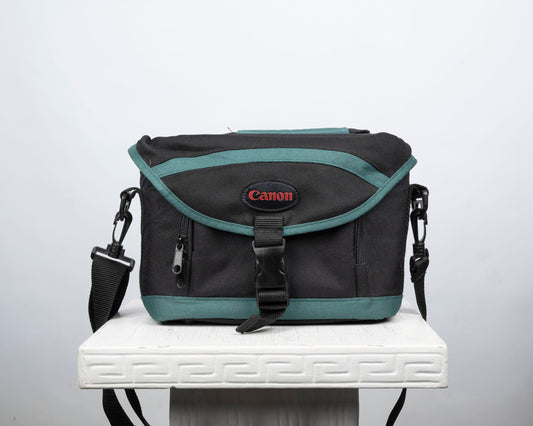 Sac bandoulière pour appareil photo Canon noir et vert de taille moyenne