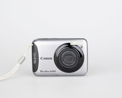 Canon Powershot A490 digicam 10 MP CCD sensor w/ original box + manuals + 2GB SD card (uses AA batteries)