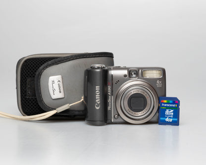 Canon Powershot A590 IS appareil photo numérique avec capteur CCD de 8 MP ; comprend une carte SD de 4 Go + étui (série 752403507)