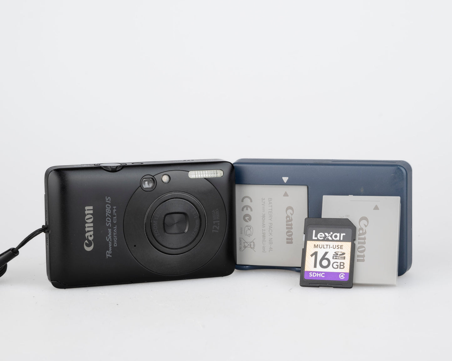 Appareil photo numérique Canon Powershot SD780 IS Digital Elph 12,1 MP CCD avec carte SD 16 Go + 2 batteries + chargeur