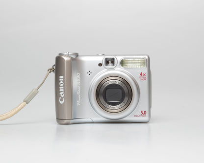 Canon Powershot A530 5MP CCD sensor digicam w/ 2GB SD (uses AA batteries; serial 2452104955)