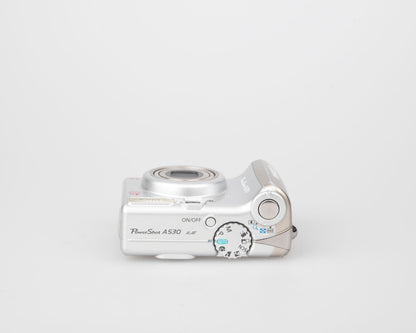 Canon Powershot A530 digicam w/ 5 MP CCD sensor (uses AA batteries and SD memory cards)