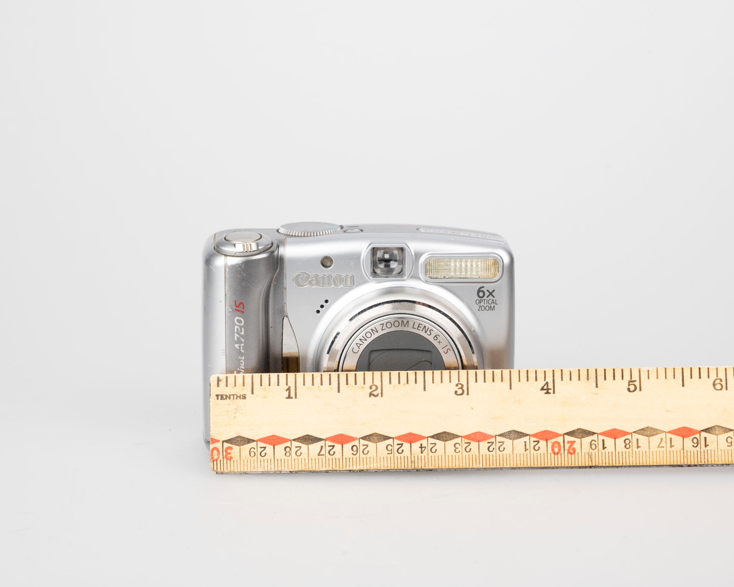 Canon Powershot A720 IS digicam w/ 8 MP CCD sensor (uses AA batteries and SD memory cards)