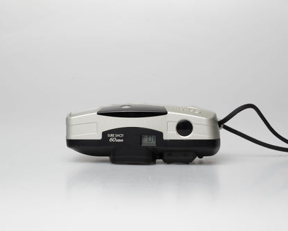 Canon Sure Shot 60 Zoom 35mm point-and-shoot camera; top view, off