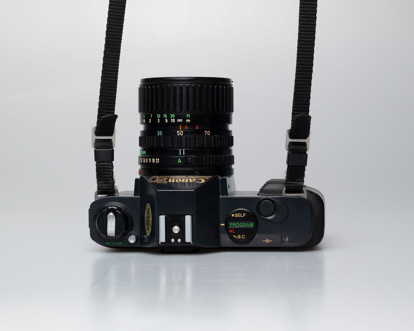 Canon T50 appareil photo reflex 35mm avec objectif FD 35-70mm + flash Speedlite 277T + étui toujours prêt (série 1061065)