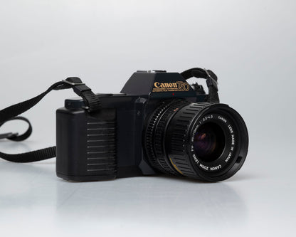 Canon T50 appareil photo reflex 35mm avec objectif FD 35-70mm + flash Speedlite 277T + étui toujours prêt (série 1061065)