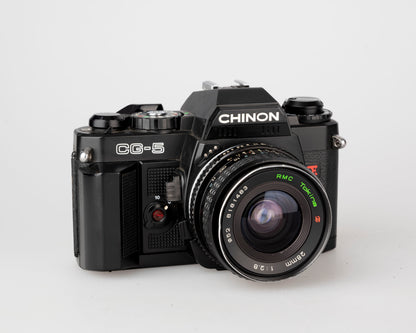 Chinon CG-5 35mm film SLR camera w/ Tokina 28mm lens (serial 324283)