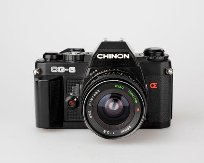 Chinon CG-5 35mm film SLR camera w/ Tokina 28mm lens (serial 324283)