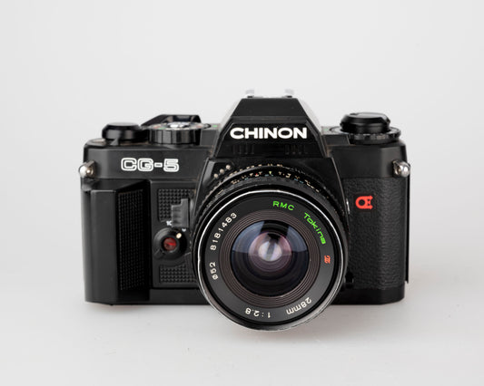 Chinon CG-5 35mm film SLR camera w/ Tokina 28mm lens (serial 324283)
