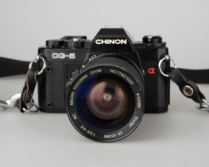 Appareil photo reflex à film Chinon CG-5 35 mm avec zoom 28-85 mm (utilise des objectifs à monture K)