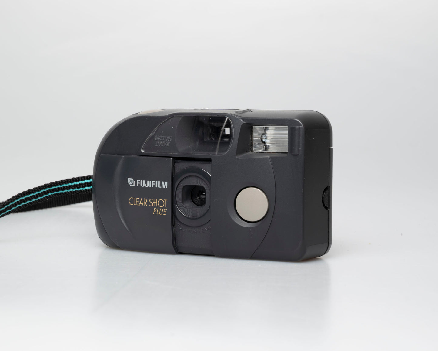 Fujifilm Clear Shot Plus 35mm film camera (w/ black and turquoise strap)