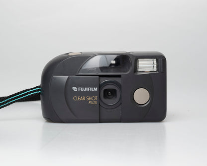 Fujifilm Clear Shot Plus 35mm film camera (w/ black and turquoise strap)