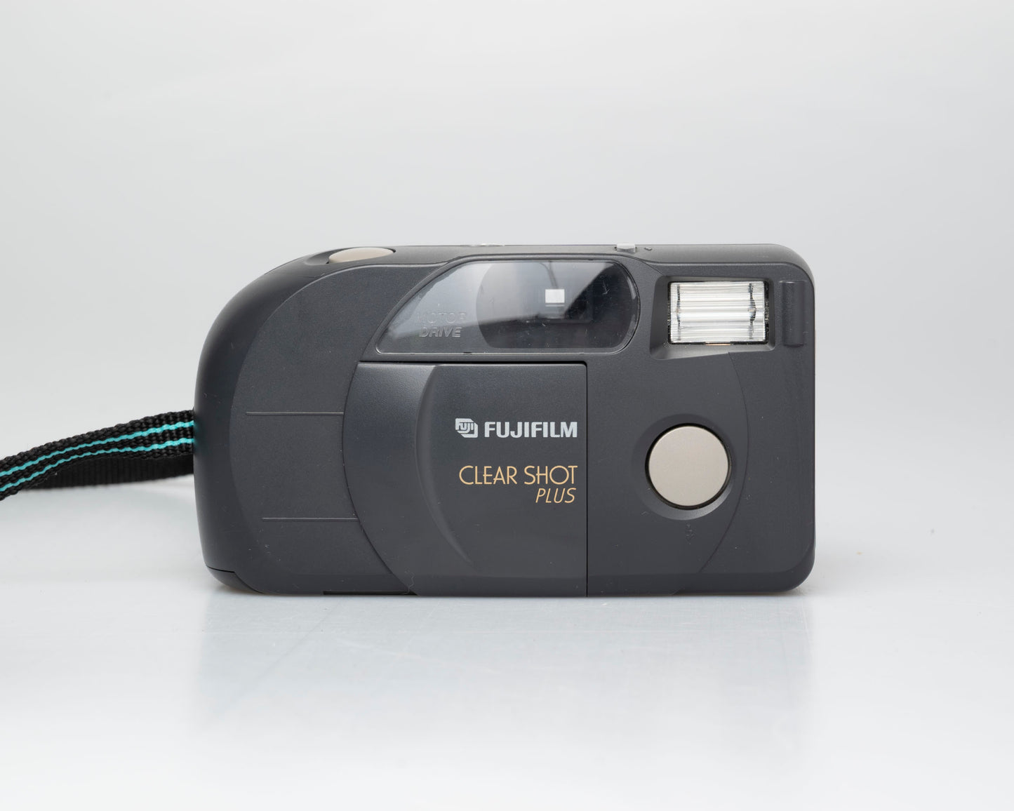 Fujifilm Clear Shot Plus 35mm film camera (w/ black and turquoise strap)