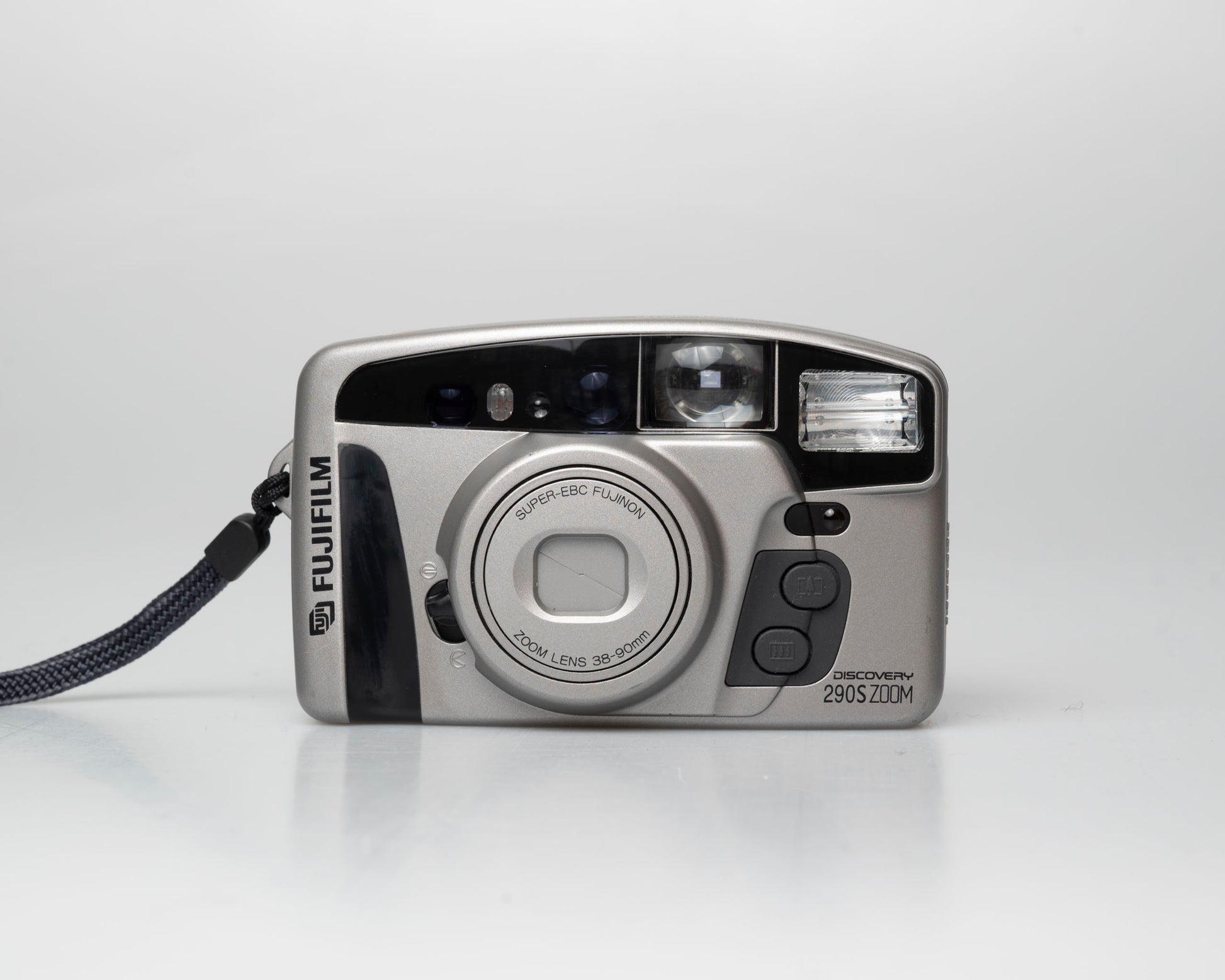 Fuji Discovery S290S Zoom 35mm point-and-shoot camera; front; off