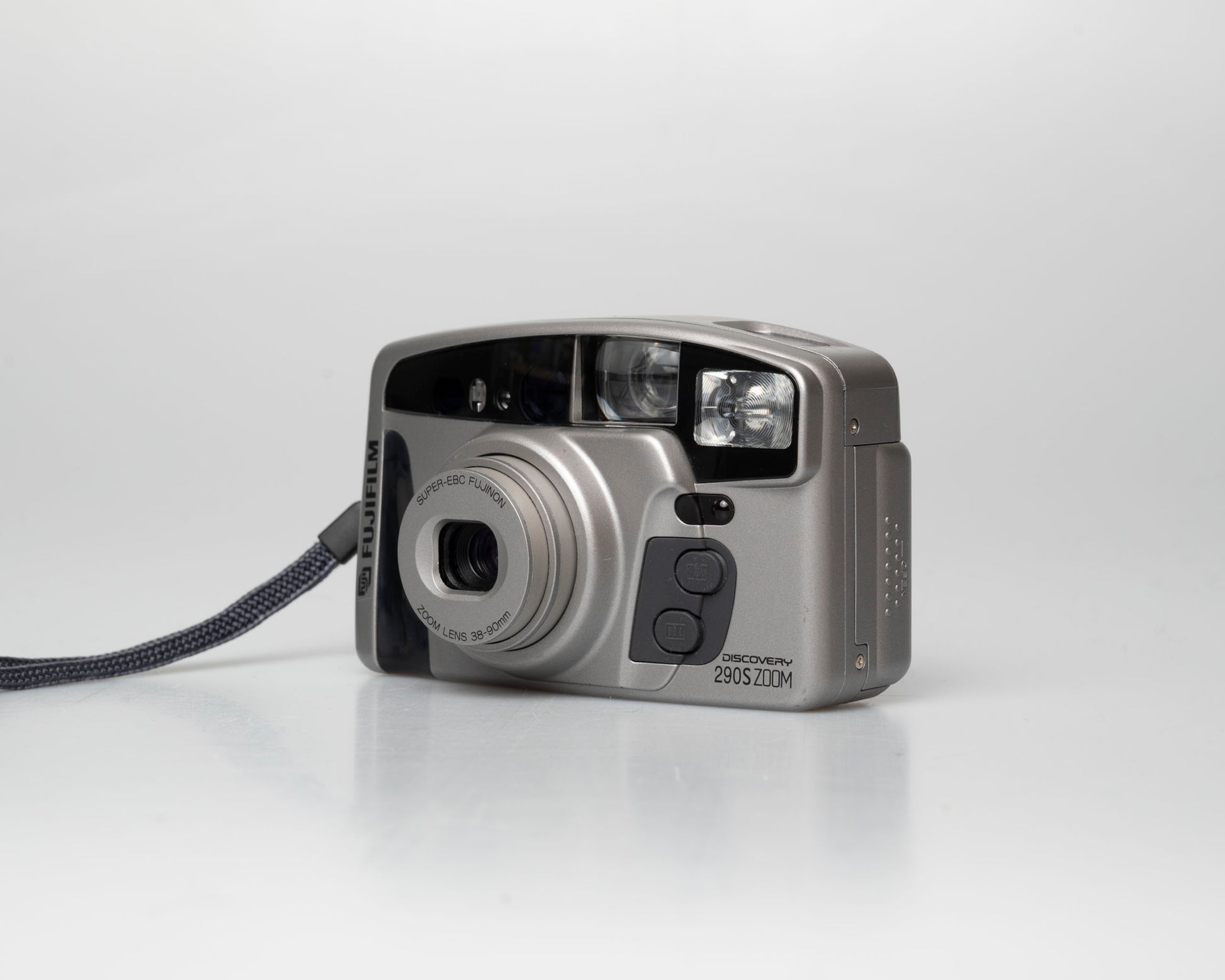 Fuji Discovery S290S Zoom 35mm point-and-shoot camera; right angle