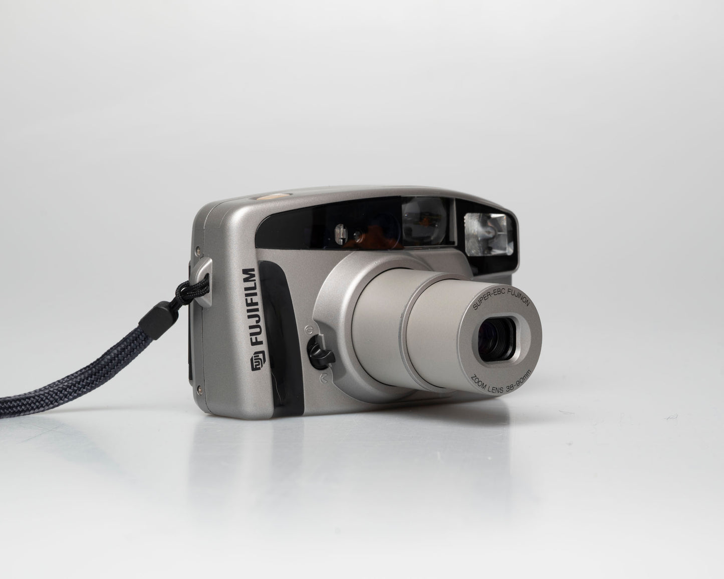 Fuji Discovery S290S Zoom 35mm point-and-shoot camera; left angle zoomed out
