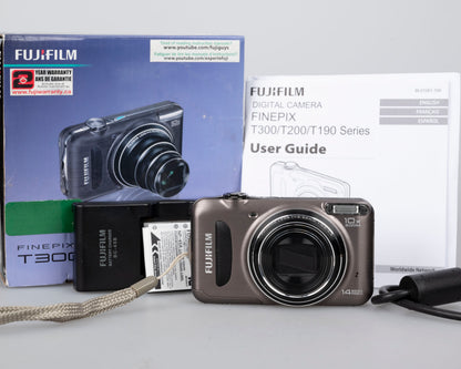 Fujifilm Finepix T300 digicam w/ 14 MP CCD sensor w/ box + battery + charger + manual
