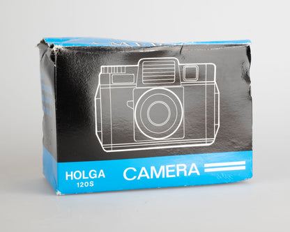 Vintage Holga 120S medium format camera w/ original box, strap, and lens cap