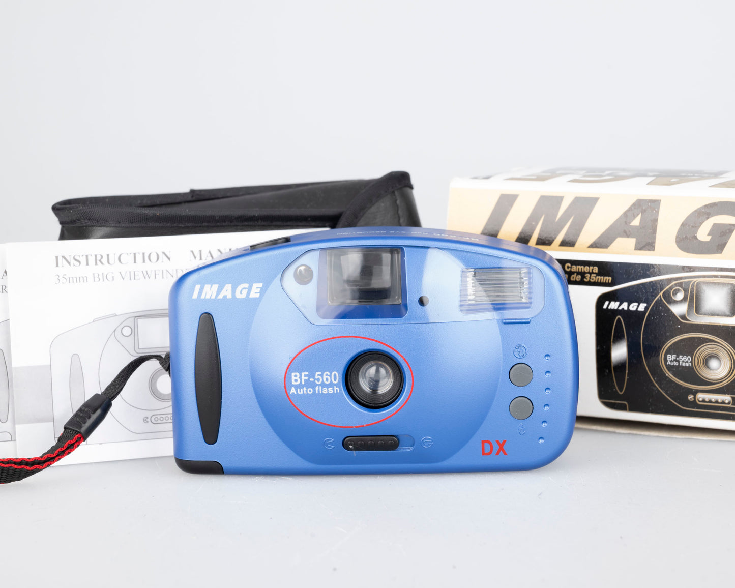 Image BF-560 35mm camera w/ original box, case, and manual (serial 3073893)