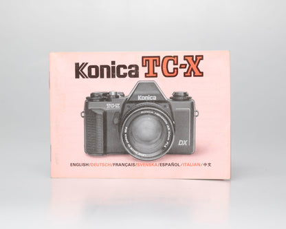 Konica TC-X appareil photo reflex 35mm avec objectif Hexanon AR 50mm f1.8 + manuel (numéro de série 268882)
