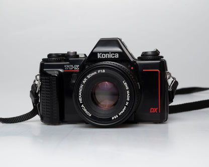 Konica TC-X appareil photo reflex 35mm avec objectif Hexanon AR 50mm f1.8 + manuel (numéro de série 268882)