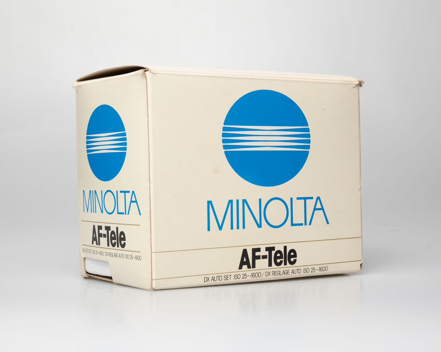 Appareil photo argentique à mise au point automatique Minolta AF Tele à double objectif 35mm avec boîte (numéro de série 58114422)