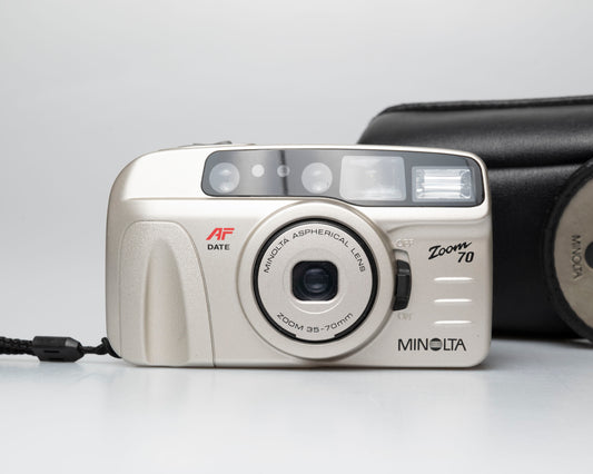 Appareil photo Minolta Zoom 70 35 mm avec étui + manuel (série 36116970)