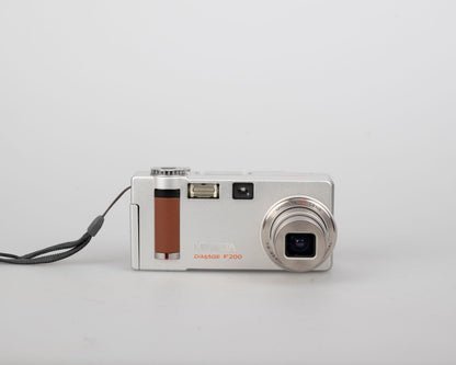 Minolta DiMage F200 4 MP CCD sensor digicam w/ 256MB SD + original box + manuals (uses AA batteries)