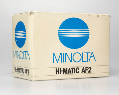 Minolta Hi-Matic AF2 35mm camera w/ box, case, & manual (serial 2131574) | film🎞tested