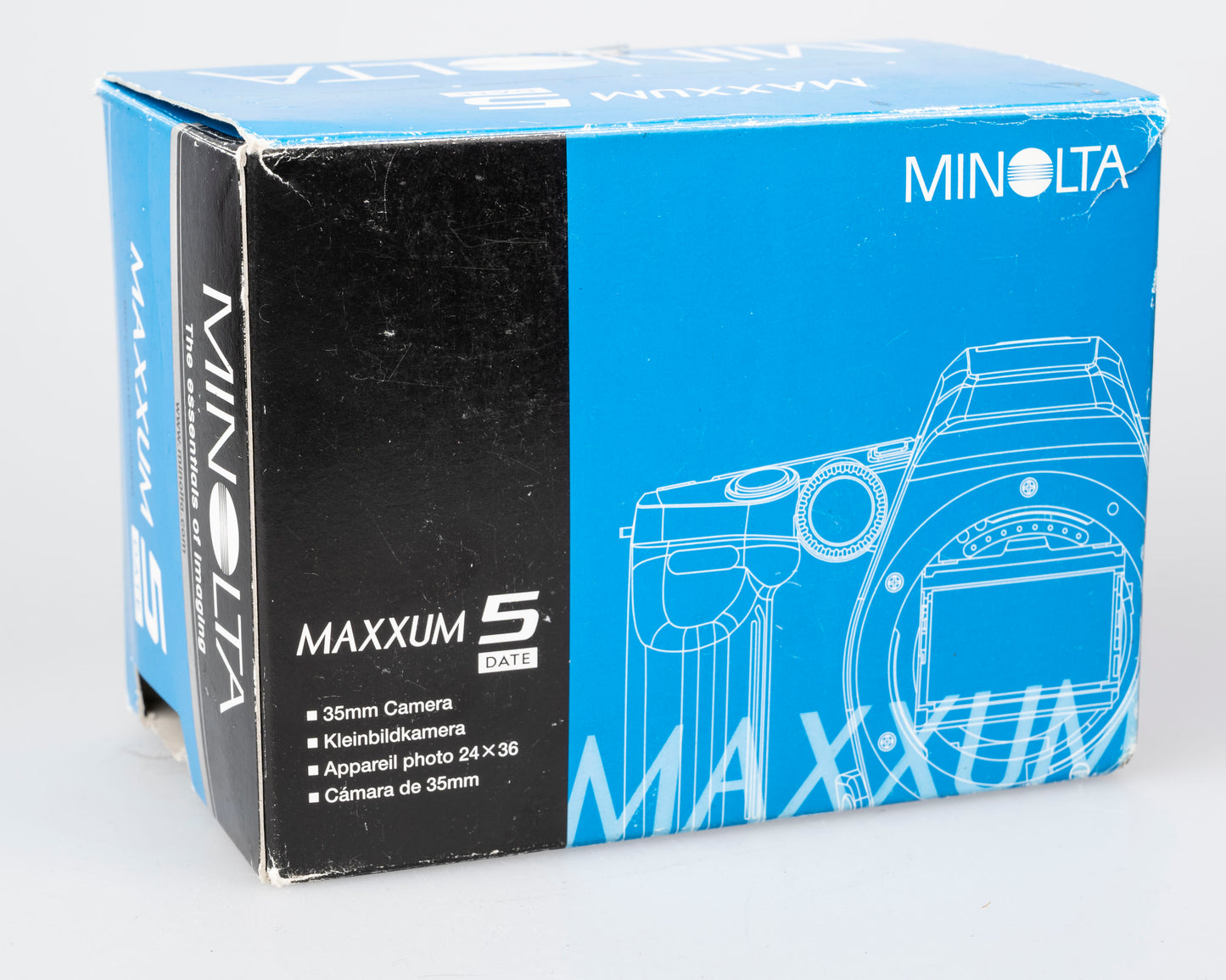 Minolta Maxxum 5 35mm SLR w/ 50mm f1.7 lens + manuals + original box