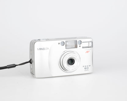 Appareil photo Minolta Zoom 60 Date 35 mm avec boîte d'origine + étui (série 20302683)