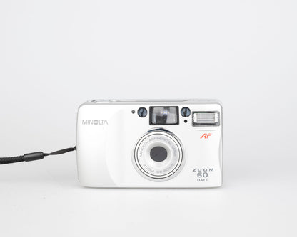 Appareil photo Minolta Zoom 60 Date 35 mm avec boîte d'origine + étui (série 20302683)