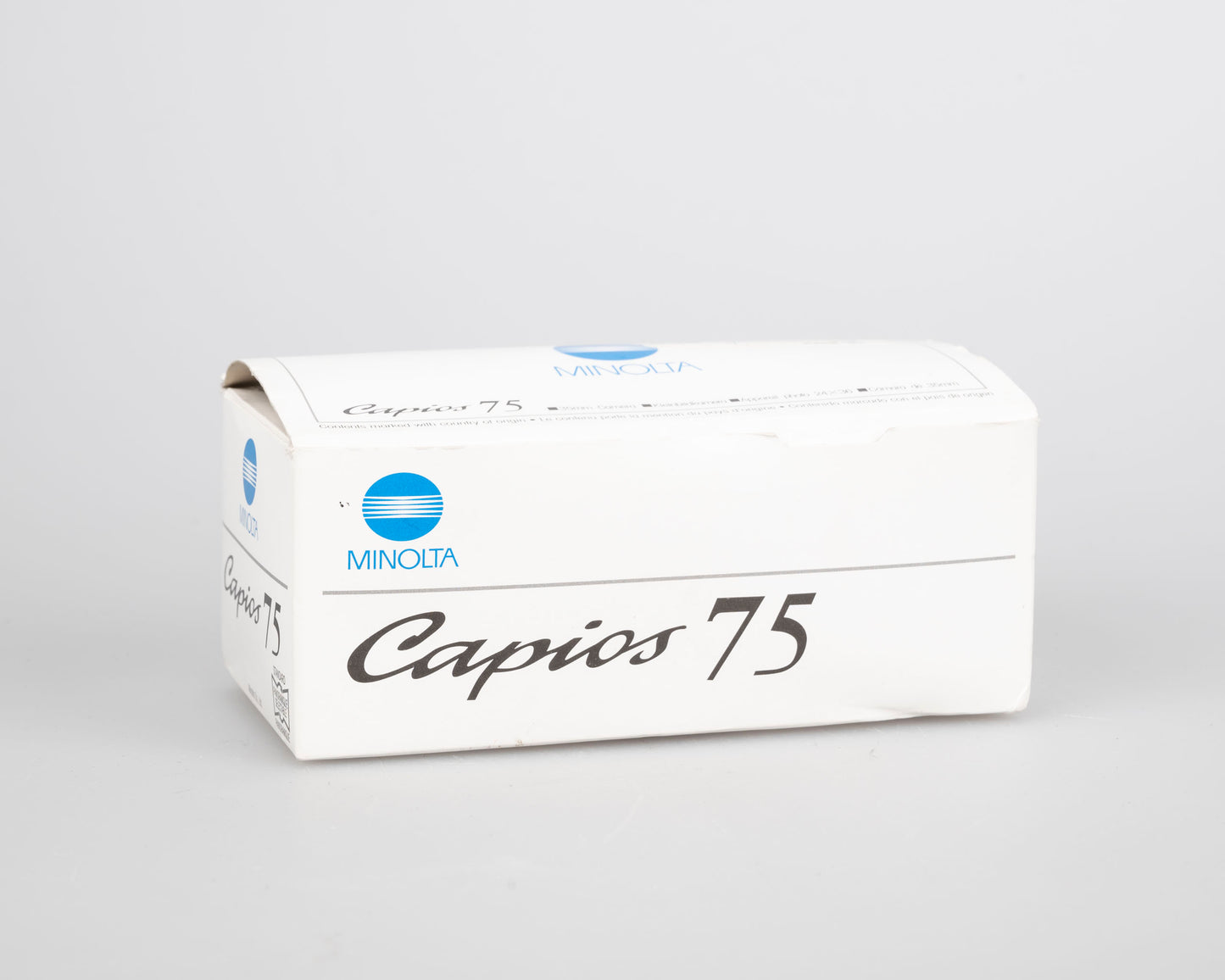 Appareil photo Minolta Capios 75 35 mm avec télécommande + étui + boîte d'origine + manuel (série 31101989)