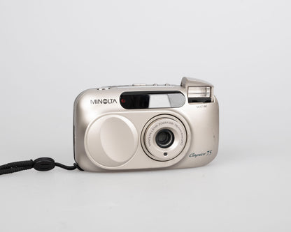 Appareil photo Minolta Capios 75 35 mm avec télécommande + étui + boîte d'origine + manuel (série 31101989)