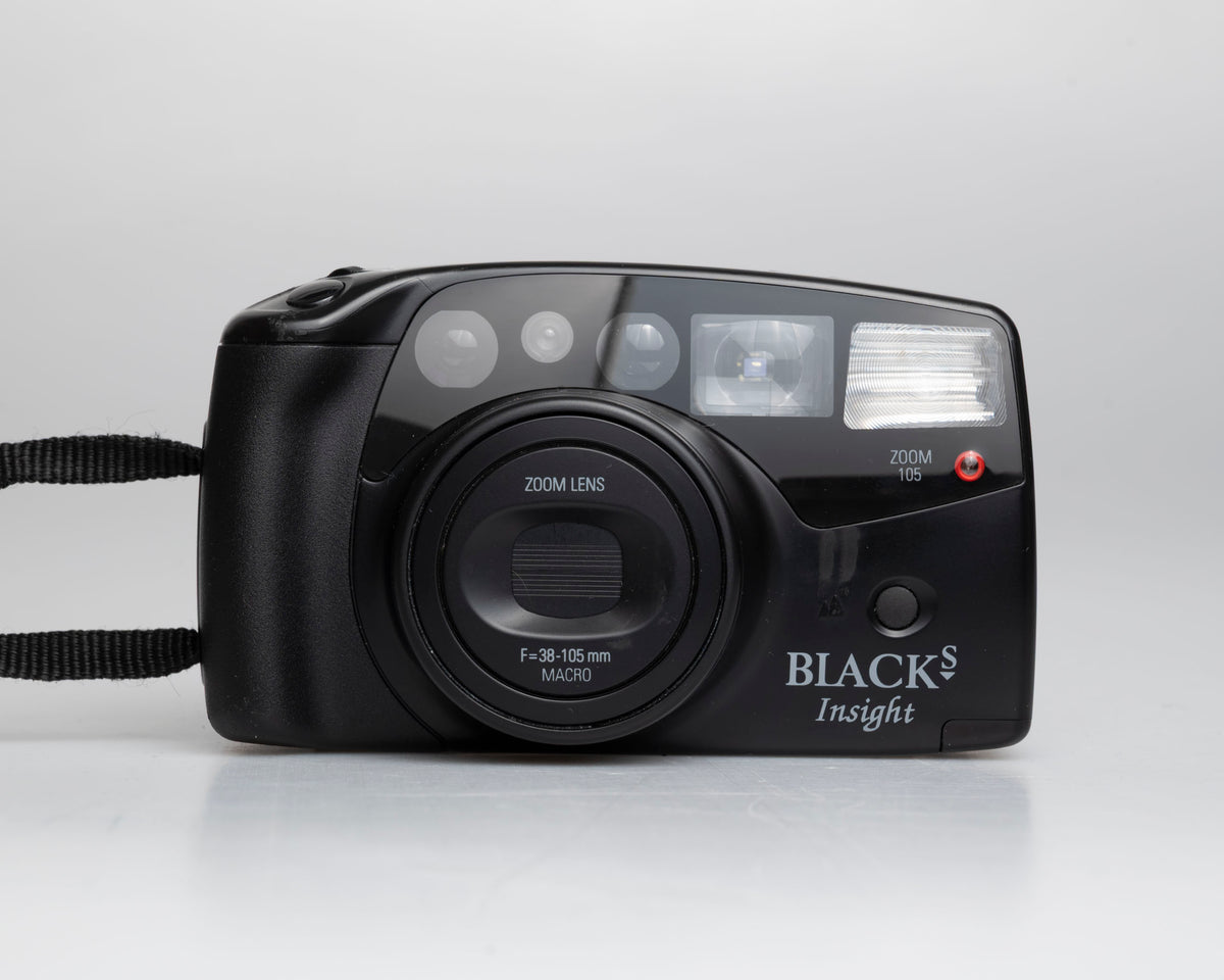 Black's (Samsung) Insight Zoom 105 35mm camera w/ original box, case, and manual (serial 1541839)