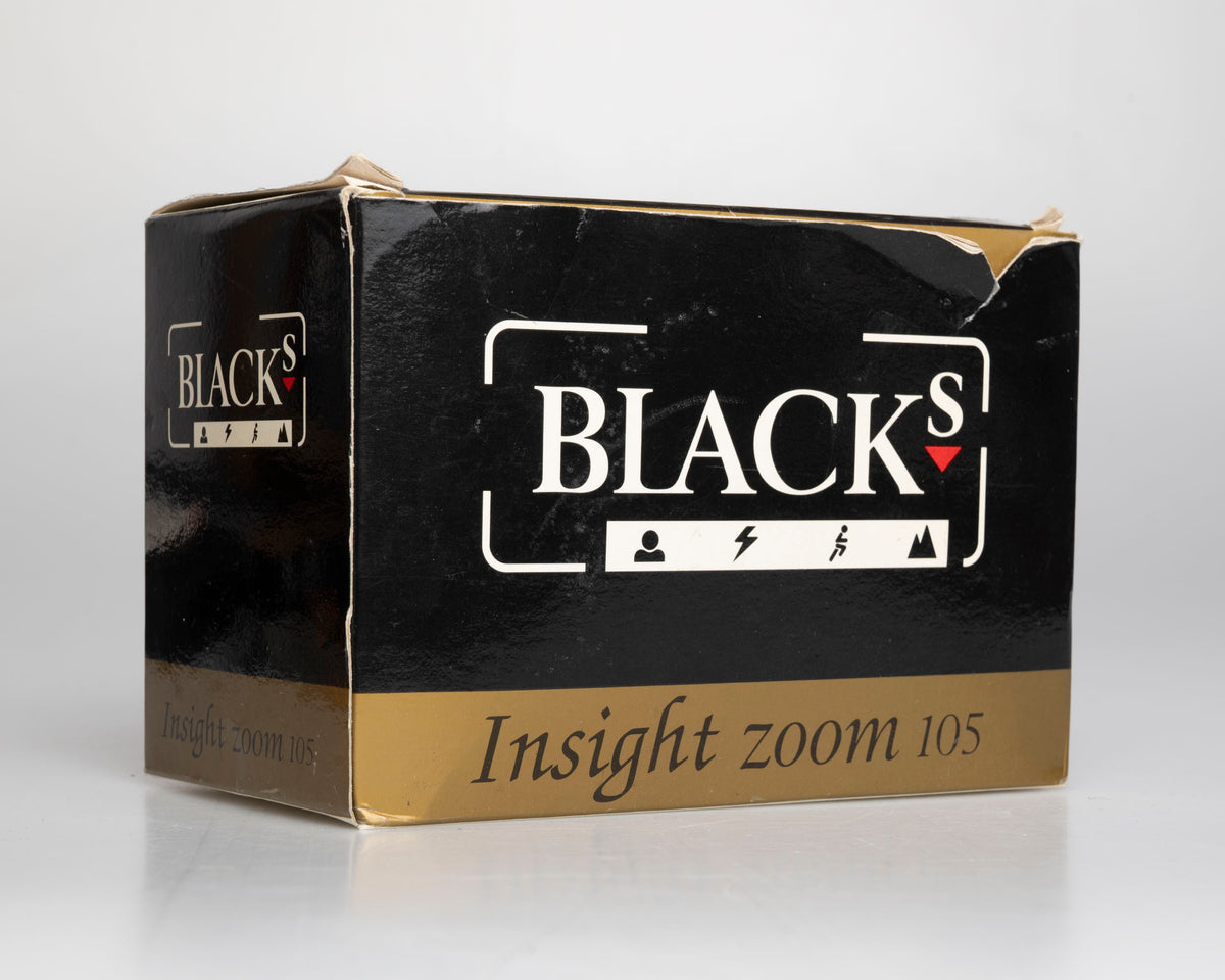 Black's (Samsung) Insight Zoom 105 35mm camera w/ original box, case, and manual (serial 1541839)