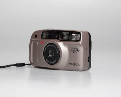 Minolta Riva Zoom 70 Date 35mm camera w/ case (serial 34907746)