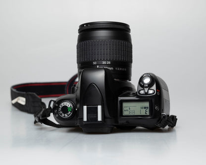 Nikon F75 35mm film SLR w/ AF Nikkor 28-80mm lens (serial 2258155)