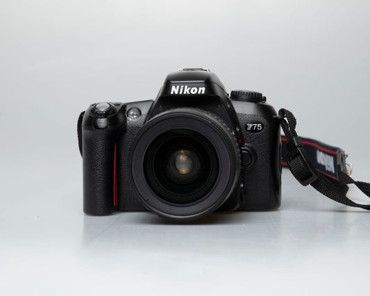 Nikon F75 35mm film SLR w/ AF Nikkor 28-80mm lens (serial 2258155)