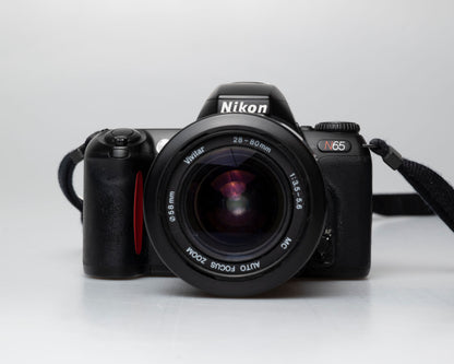 Nikon N65 35mm film SLR w/ AF Vivitar 28-80mm lens (serial 2537429)