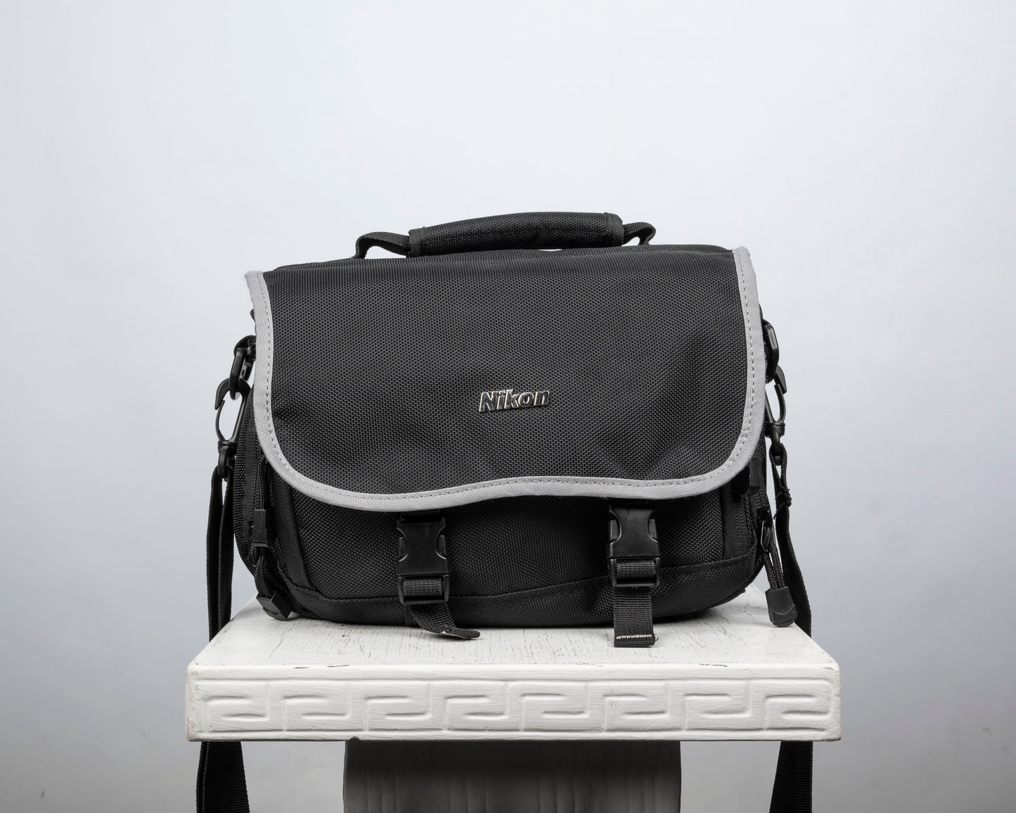 Nikon mid-sized black and grey camera bag