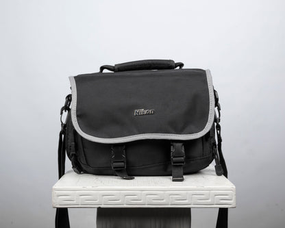 Nikon mid-sized black and grey camera bag